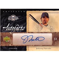 598391 Johnny Estrada Autographed Baseball Card - Arizona Diamondbacks Milwaukee Brewers - 2007 Upper Deck No.AFJE Autofacts Certified