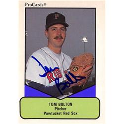 Tom Bolton autographed baseball card (Pawtucket Red Sox) 1990 ProCards Minor League Rookie #425 - Baseball Slabbed Autographed Cards