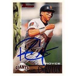 618646 Royce Clayton Autographed Baseball Card - San Francisco Giants, SC - 1995 Bowman No.398