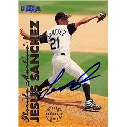 618699 Jesus Sanchez Autographed Baseball Card - Florida Marlins, SC - 1999 Fleer Tradition No.459