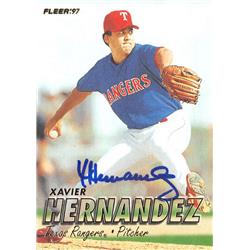 Xavier Hernandez autographed Baseball Card (Texas Rangers, SC) 1997 Fleer #641 - Baseball Slabbed Autographed Cards