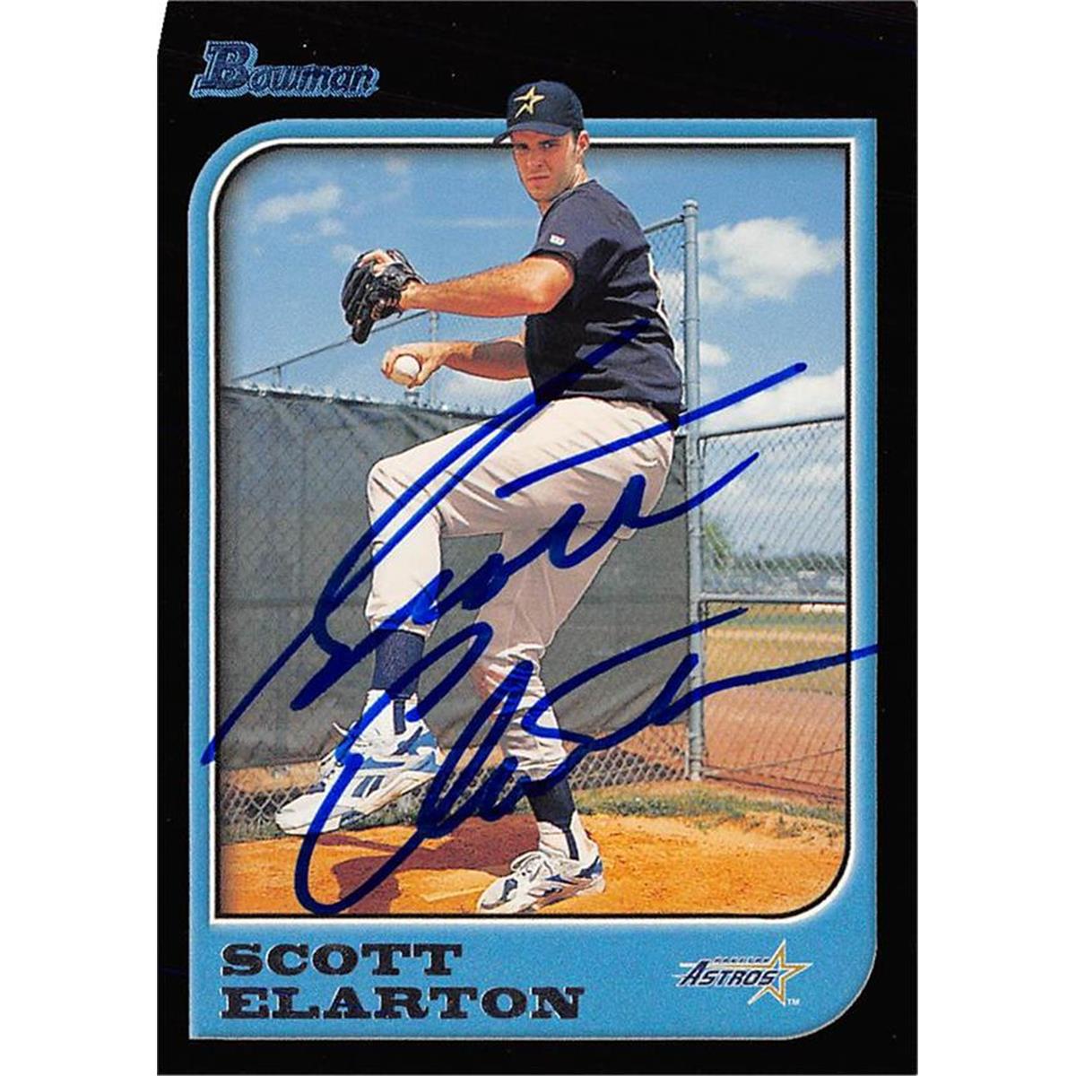 Scott Elarton autographed baseball card (Houston Astros, SC) 1997 Bowman #355 - Baseball Slabbed Autographed Cards