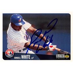 618918 Rondell White Autographed Baseball Card - Montreal Expos, SC - 1996 Upper Deck No.215