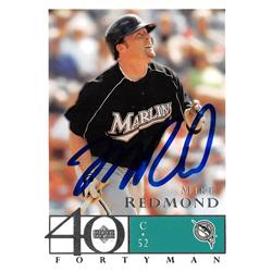 619059 Mike Redmond Autographed Baseball Card - Florida Marlins - 2003 Upper Deck Forty Man No.600