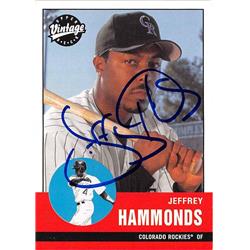 619118 Jeffrey Hammonds Autographed Baseball Card - Colorado Rockies - 2001 Upper Deck Vintage No.337