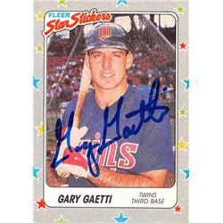 619260 Gary Gaetti Autographed Baseball Card - Minnesota Twins - 1988 Fleer Star Stickers No.43
