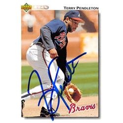 626214 Terry Pendleton Autographed Baseball Card - Atlanta Braves - 1992 Upper Deck No.229