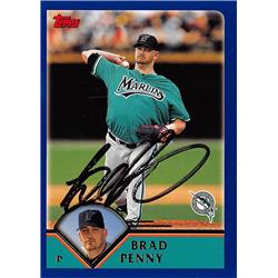 626414 Brad Penny Autographed Baseball Card - Florida Marlins - 2003 Topps No.504