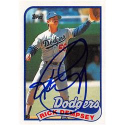 626548 Rick Dempsey Autographed Baseball Card - Los Angeles Dodgers - 1989 Topps No.606