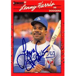 626581 Lenny Harris Autographed Baseball Card - Los Angeles Dodgers - 1990 Donruss No.434