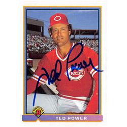 626734 Ted Power Autographed Baseball Card - Cincinnati Reds - 1991 Bowman No.688
