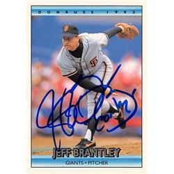 626835 Jeff Brantley Autographed Baseball Card - San Francisco Giants - 1992 Donruss No.295