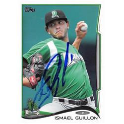 637615 Ismael Guillon Autographed Baseball Card - Dayton Dragons, Cincinnati Reds - 2014 Topps Rookie No.147