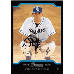 637669 Tim Stauffer Autographed Baseball Card - San Diego Padres - 2004 Bowman First Year Rookie No.273