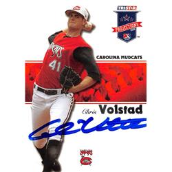 637673 Chris Volstad Autographed Baseball Card - Carolina Mudcats, Florida Marlins - 2008 Tristar Pro Debut Rookie No.195