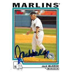 637894 Jack Mckeon Autographed Baseball Card - Florida Marlins World Series Manager, SC - 2003 Topps No.278