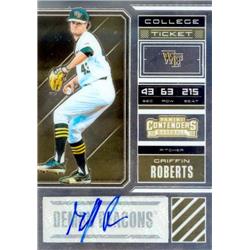 637945 Griffin Roberts Autographed Baseball Card - Wake Forest Deamon Deacons - 2018 Panini Elite Extra College Rookie Ticket No.GR LE 3-99