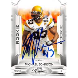 638212 Michael Johnson Autographed Football Card - Georgia Tech Yellow Jackets - 2009 Panini Prestige Rookie No.176