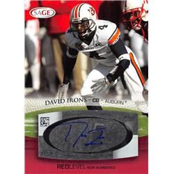 638370 David Irons Autographed Football Card - Auburn Tigers - 2007 Sage Red Level Rookie No.A26 -  Autograph Warehouse