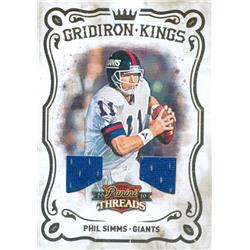 Phil Simms Player Worn Jersey Patch Football Card - New York Giants - 2010 Panini Gridiron Kings Threads No.36 LE 131-150