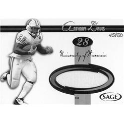 Picture of Autograph Warehouse 664649 Anthony Davis Player Worn Jersey Patch Wisconsin Badgers 2005 Sage Rookie No.5 LE 45-50 Football Card