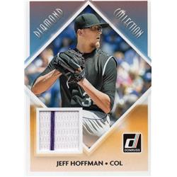 664665 Jeff HOFfman Player Worn Jersey Patch Colorado Rockies 2018 Panini Donruss Diamond Collection No.DCJH Pinstripe Baseball Card