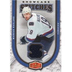 664787 Markus Naslund Player Worn Jersey Patch Vancouver Canucks, All Star 2006 Upper Deck Showcase Stitches No.SSMN Hockey Card