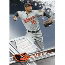 664792 Adam Jones Player Worn Jersey Patch Baltimore Orioles 2017 Topps No.RAJO Baseball Card