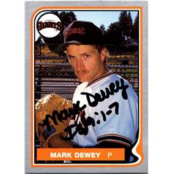 665065 Mark Dewey Autographed Everett Giants 1987 Pacific Rookie No.32 Baseball Card
