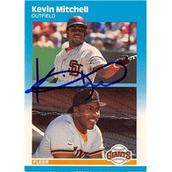 675447 Kevin Mitchell Autographed Creased San Francisco Giants Sd Padres 1987 Fleer No.U82 Update Poor Condition Baseball Card