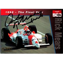 724263 Rick Mears Autographed Auto Racing, NASCAR & SC 1994 Hi Tech 1992 Final Year No.RM6 Trading Card
