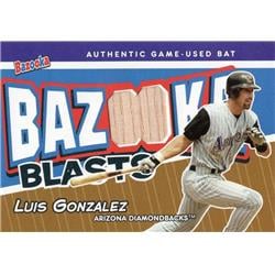 724392 Luis Gonzalez Player Used Bat Patch Arizona Diamondbacks 2004 Topps Bazooka No.BBLG Baseball Card