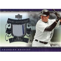 724493 Todd Helton Player Worn Jersey Patch Colorado Rockies 2007 Upper Deck Materials No.UDTH Baseball Card