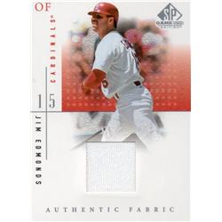 724512 Jim Edmonds Player Worn Jersey Patch St. Louis Cardinals 2001 Upper Deck Fabric No.JE Baseball Card