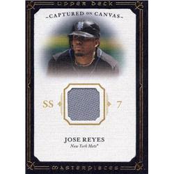 724606 Jose Reyes Player Worn Jersey Patch New York Mets 2008 Upper Deck Masterpieces Canvas No.CCJR Baseball Card