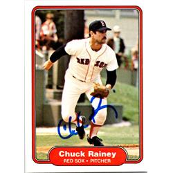724670 Chuck Rainey Autographed Boston Red Sox, SC 1982 Fleer No.303 Baseball Card