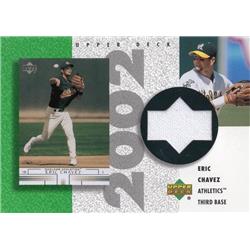 724793 Eric Chavez Player Worn Jersey Patch Oakland Athletics 2002 Upper Deck No.REC Baseball Card