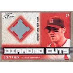 724807 Scott Rolen Player Worn Jersey Patch St. Louis Cardinals 2003 Fleer Flair Diamond Cuts No.DCSR Baseball Card