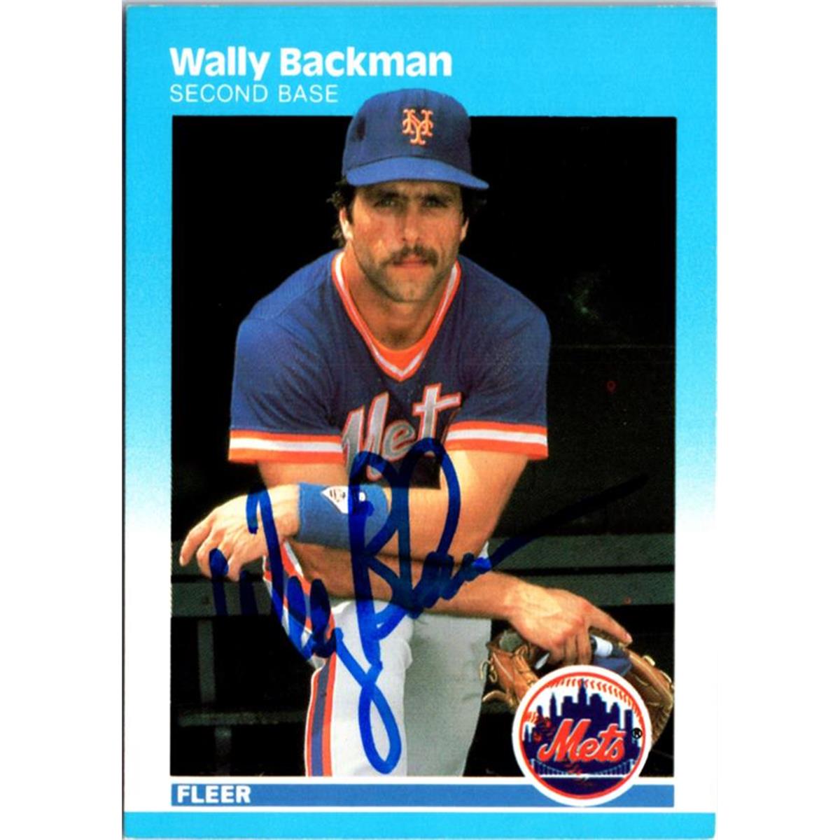 724926 Wally Backman Autographed New York Mets 1987 Fleer No.3 Baseball Card