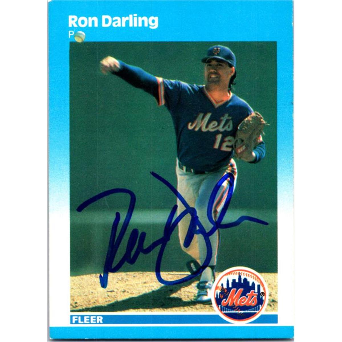 724952 Ron Darling Autographed New York Mets 1987 Fleer No.5 Baseball Card