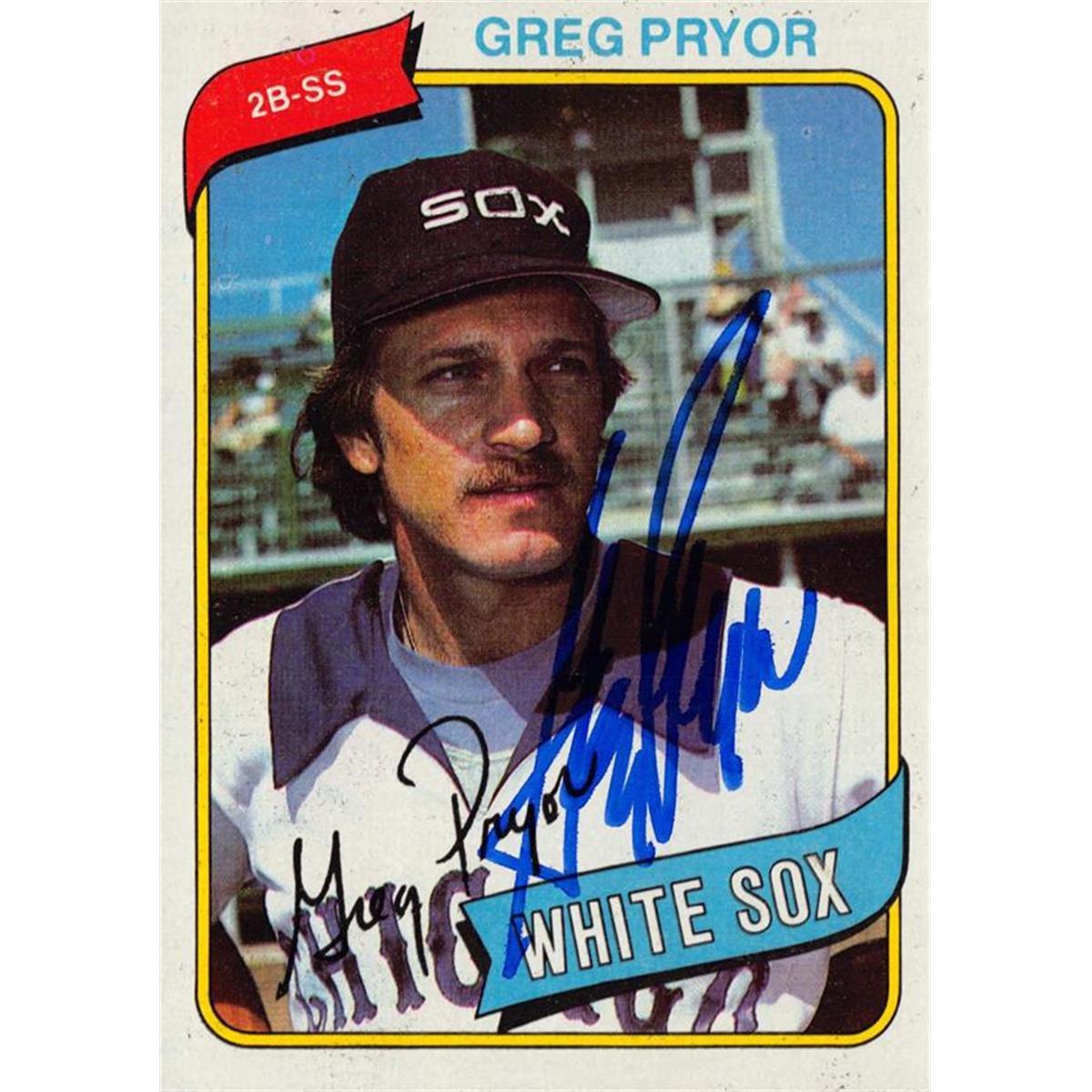 724971 Greg Pryor Autographed Chicago White Sox 1980 Topps No.164 Baseball Card