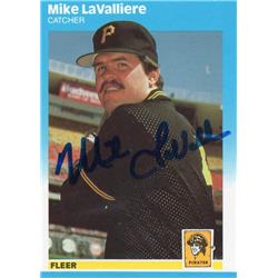 724982 Mike Lavalliere Autographed Pittsburgh Pirates 1987 Fleer No.U60 Update Baseball Card