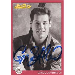 725024 Gregg Jefferies Autographed New York Mets 1991 Donruss Studio No.206 Baseball Card