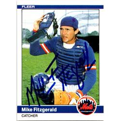 725115 Mike Fitzgerald Autographed New York Mets 1984 Fleer Update No.U37 Baseball Card