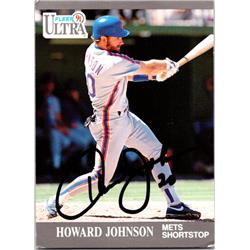 Howard Johnson autographed baseball card (New York Mets) 1991