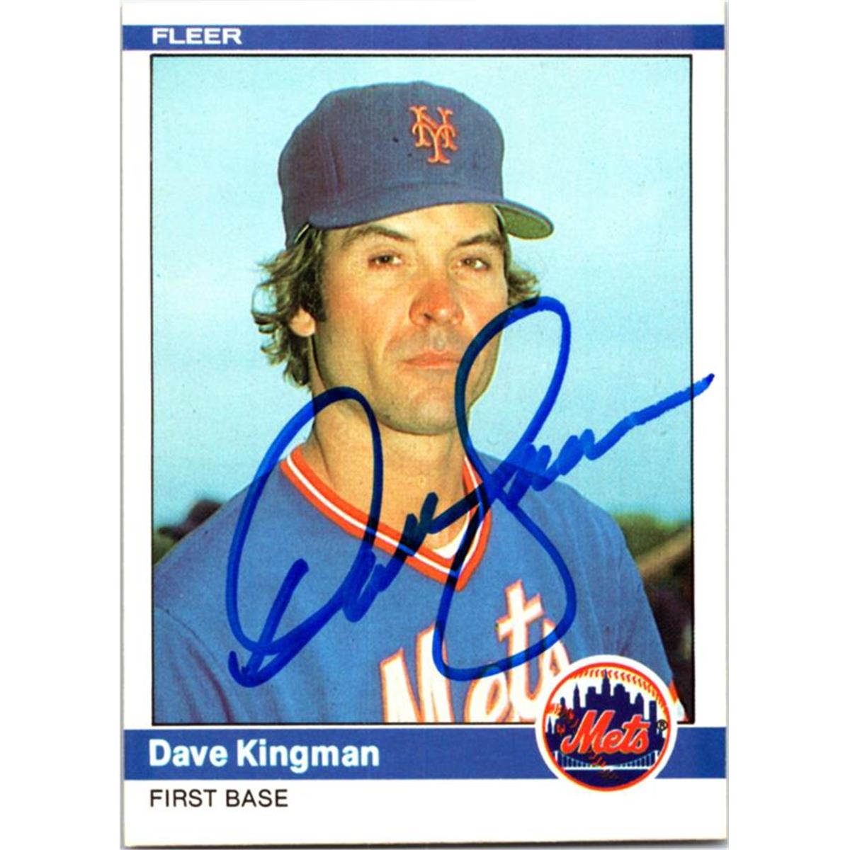 725199 Dave Kingman Autographed New York Mets 1984 Fleer No.590 Baseball Card