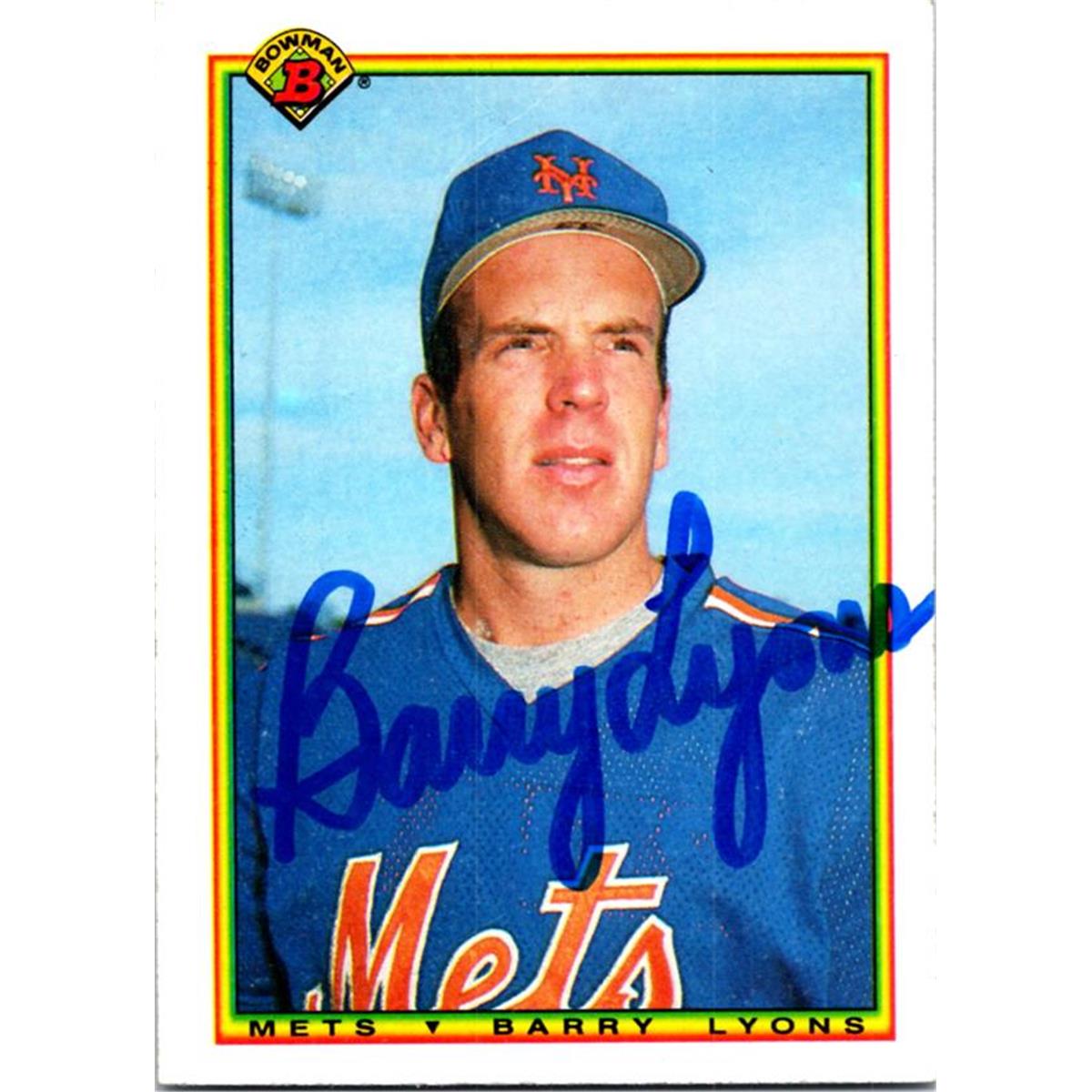 725211 Barry Lyons Autographed New York Mets 1990 Bowman No.139 Baseball Card