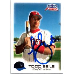 725227 Todd Zeile Autographed Texas Rangers 2000 Fleer Focus No.207 Baseball Card