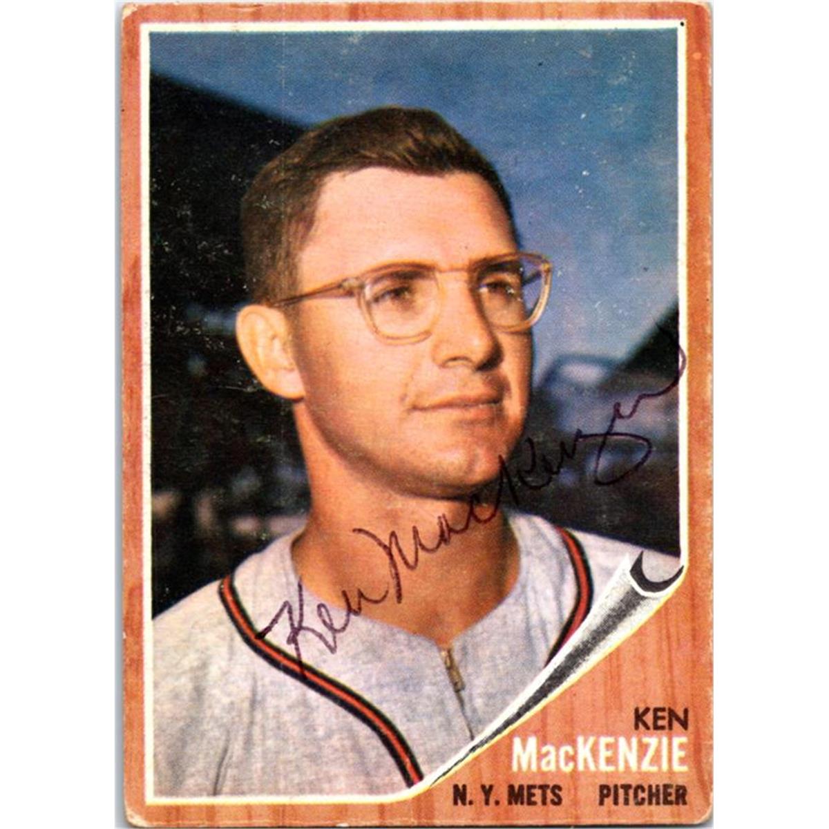 725376 Ken Mackenzie Autographed New York Mets 1962 Topps No.421 Baseball Card
