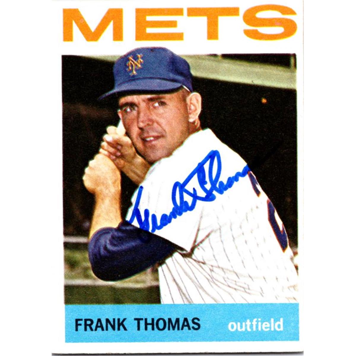 725396 Frank Thomas Autographed New York Mets 1964 Topps No.345 Baseball Card